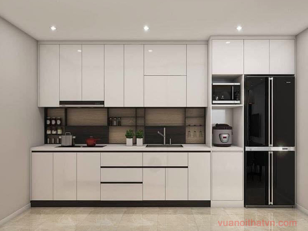 Tủ bếp gắn tủ lạnh Acrylic
