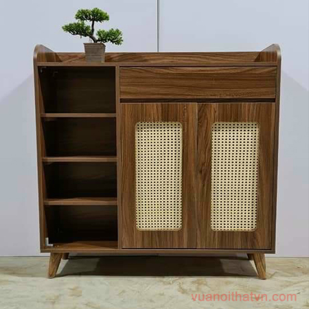 Tủ giày decor màu óc chó