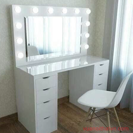 Bàn trang điểm - 8 ngăn kéo, đèn led