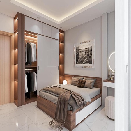Combo giường + bàn trang điểm + tủ áo quần thiết kế