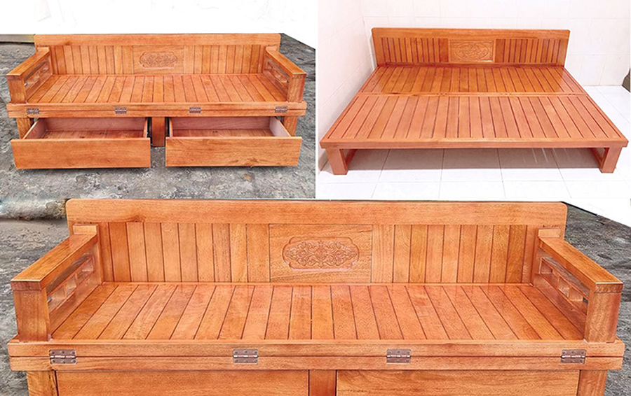nội thất ghế giường gỗ sồi đ&agrave; nẵng